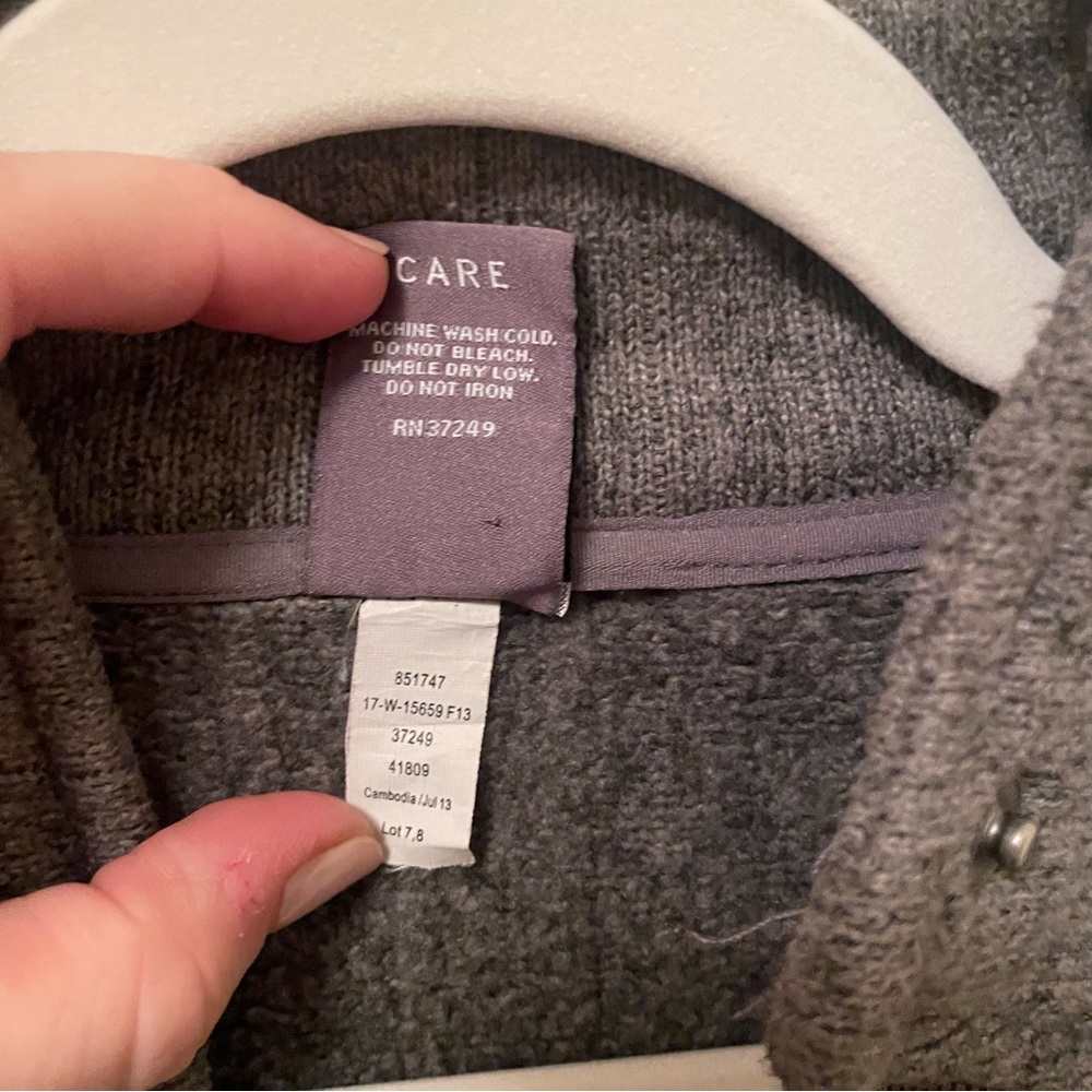 REI Jacket Womens Gray Knit Zip-Up Pockets Collar - size XS - Picture 9 of 14